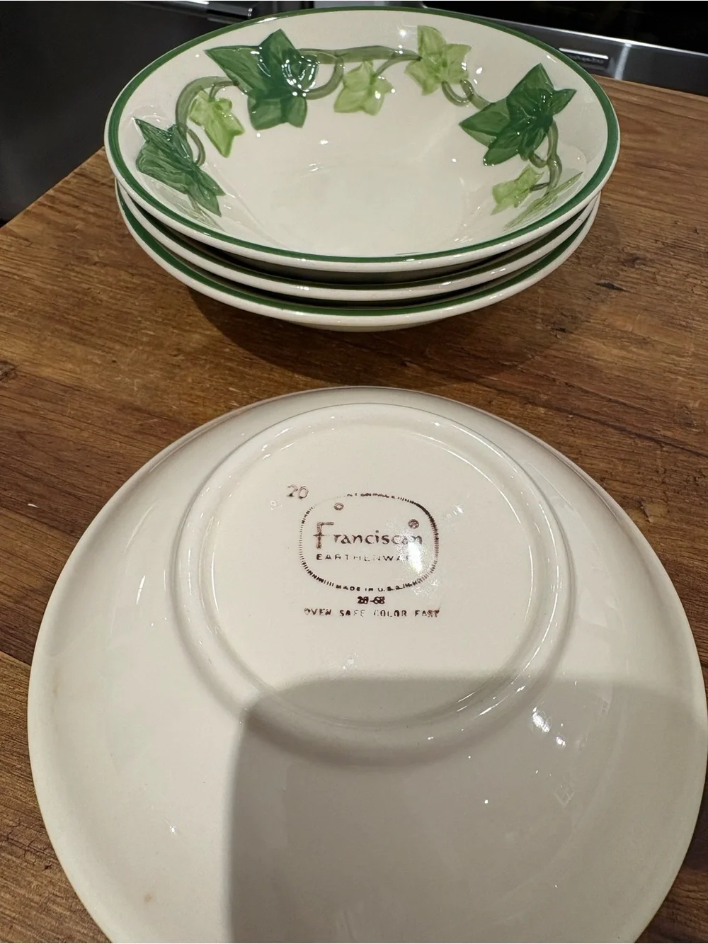 Vintage Franciscan Ivy Pattern Fruit Bowls - Set of 4